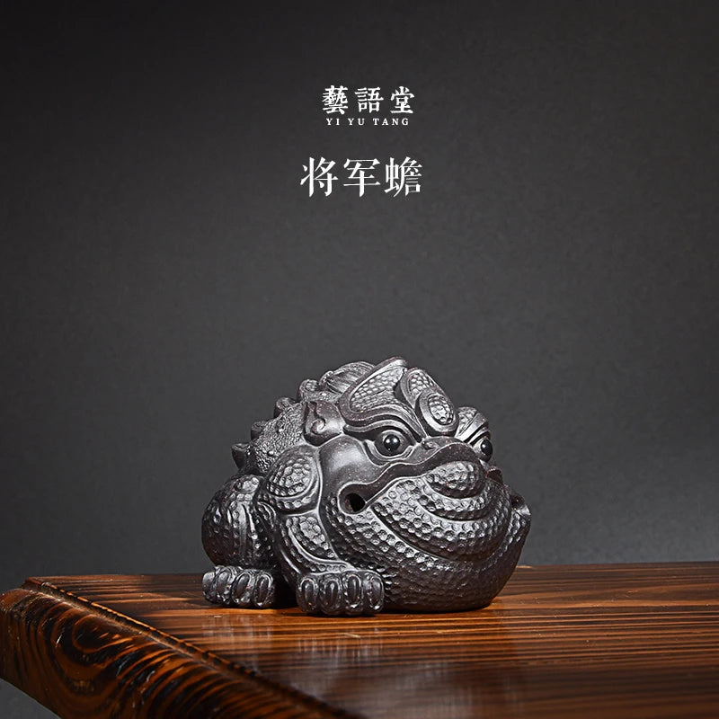 Yixing Purple Sand Golden Toad Toad Tea Ornaments Ornaments Lucky Toad Famous Li Changtao Raw Ore Handmade General Toad
