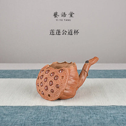 Yixing Purple Sand Lotus Seedpod Pitcher Famous Xu Hailong Raw Ore Handmade Supportable Tea pot Lotus Seed Fair Mug