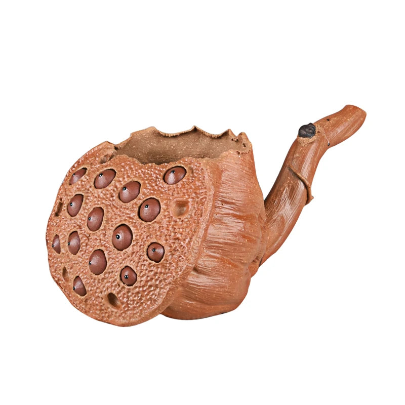 Yixing Purple Sand Lotus Seedpod Pitcher Famous Xu Hailong Raw Ore Handmade Supportable Tea pot Lotus Seed Fair Mug