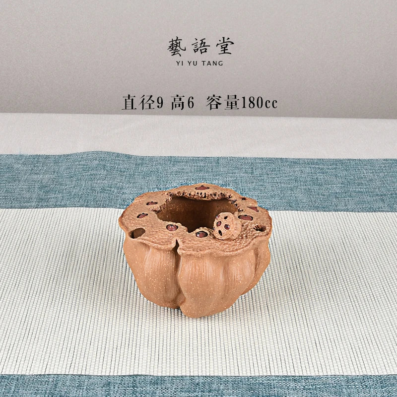 Yixing Purple Sand Lotus Seedpod Pitcher Famous Xu Hailong Raw Ore Handmade Supportable Tea pot Lotus Seed Fair Mug