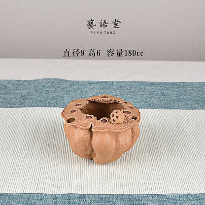 Yixing Purple Sand Lotus Seedpod Pitcher Famous Xu Hailong Raw Ore Handmade Supportable Tea pot Lotus Seed Fair Mug