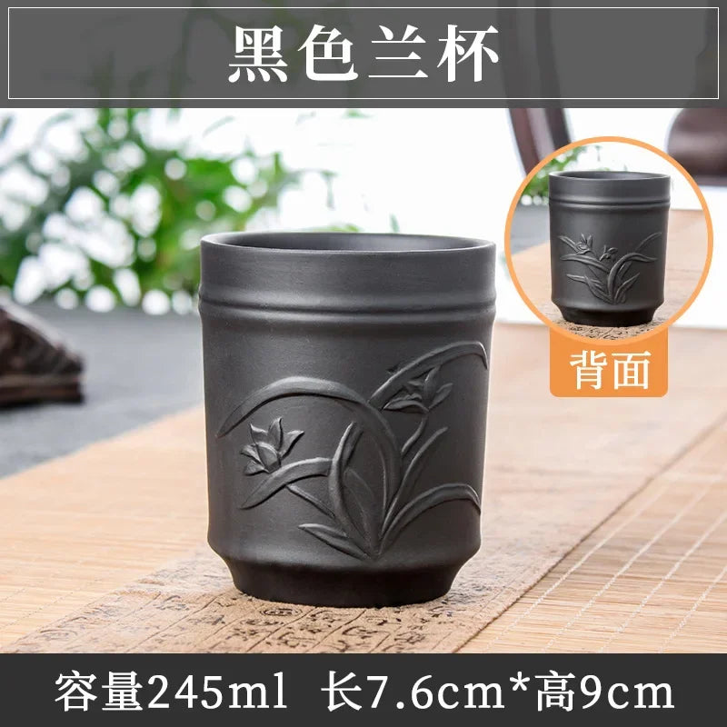Yixing Purple Sand Plum Orchid Bamboo Chrysanthemum Tea Cup Red Mud Tea Cup Large Handmade Raw Mineral Tea Cup Single Cup
