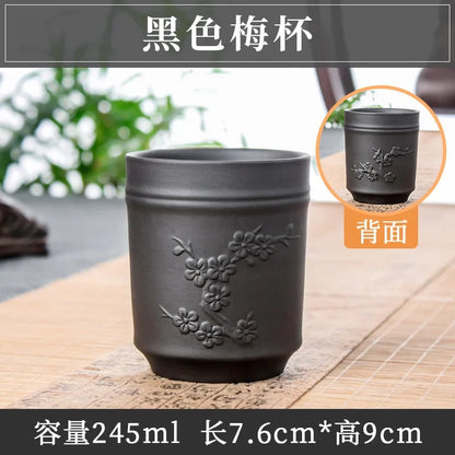 Yixing Purple Sand Plum Orchid Bamboo Chrysanthemum Tea Cup Red Mud Tea Cup Large Handmade Raw Mineral Tea Cup Single Cup