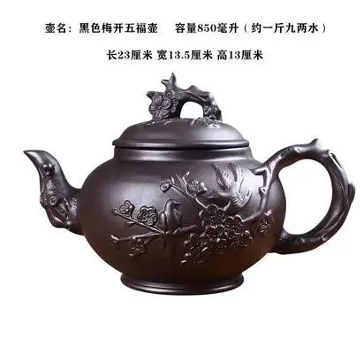 Yixing Purple Sand Pot, Large Capacity Bubble Teapot, Handmade Ceramic Single Pot, Household Flower Teapot, Tea Cup Set
