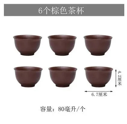 Yixing Purple Sand Pot, Large Capacity Bubble Teapot, Handmade Ceramic Single Pot, Household Flower Teapot, Tea Cup Set