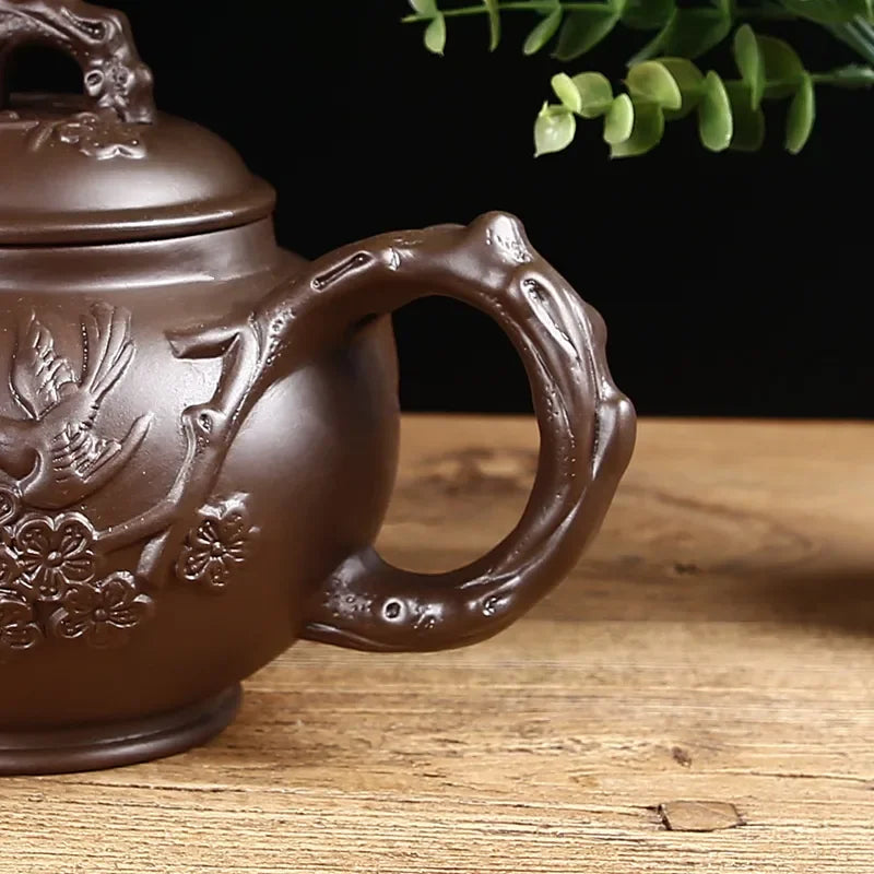 Yixing Purple Sand Pot, Large Capacity Bubble Teapot, Handmade Ceramic Single Pot, Household Flower Teapot, Tea Cup Set