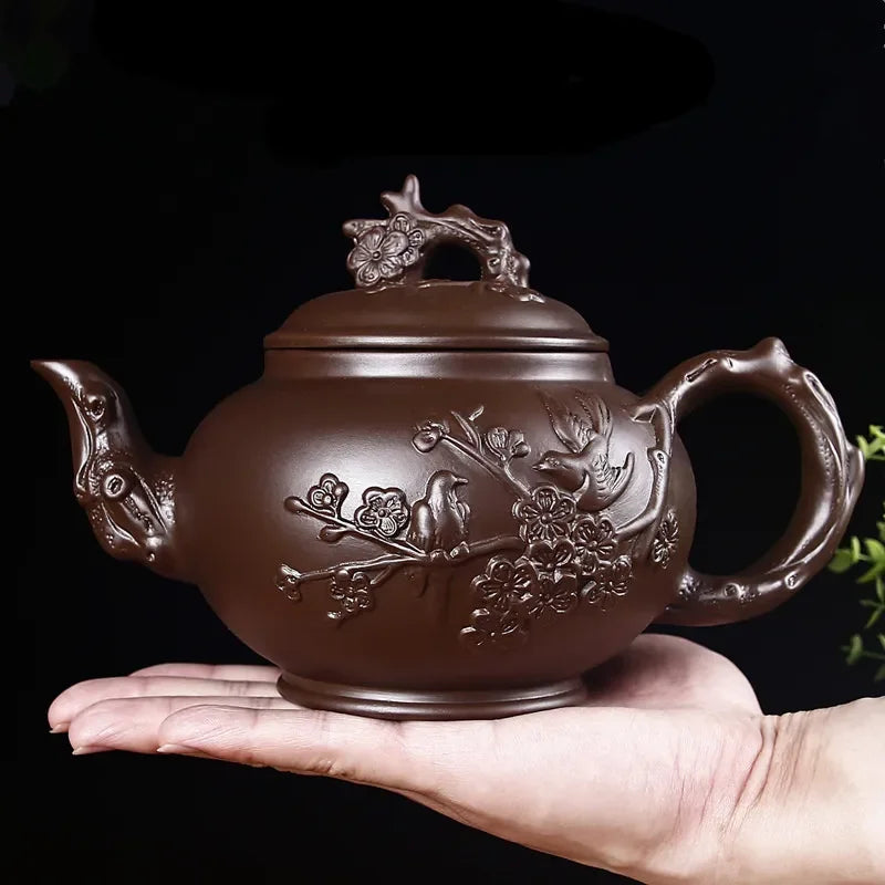 Yixing Purple Sand Pot, Large Capacity Bubble Teapot, Handmade Ceramic Single Pot, Household Flower Teapot, Tea Cup Set