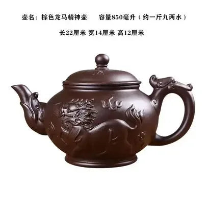 Yixing Purple Sand Pot, Large Capacity Bubble Teapot, Handmade Ceramic Single Pot, Household Flower Teapot, Tea Cup Set