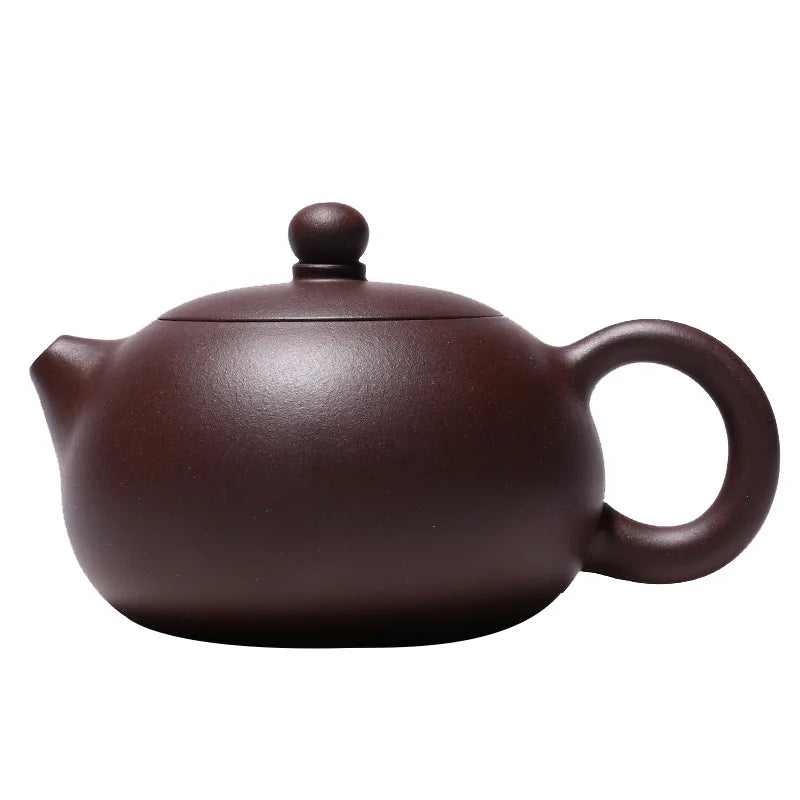 Yixing Purple Sand Pot, Raw Ore Mud Card Cover, Ball Hole, Inverted Xishi, Zisha, Handmade, Kung-Fu Teaware, 300ml