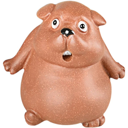 Yixing Purple Sand Puppy Fine Tea Pet Supportable Cute Chinese Zodiac Dog Fortune Tea Set Accessories and Decorations Staring at