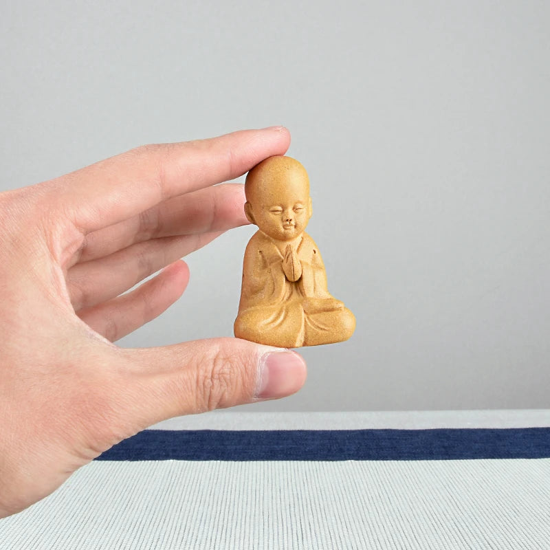 Yixing Purple Sand Raw Ore Handmade Tea Tray Tea Table Accessories and Decorations Boutique Samanera Little Monk Tea Pet Support