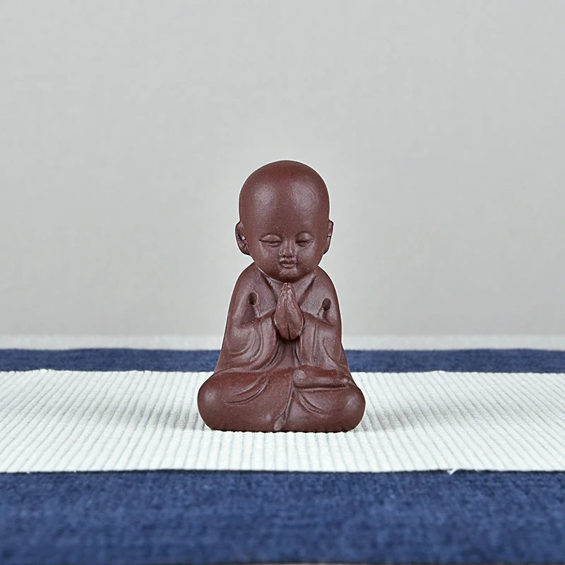 Yixing Purple Sand Raw Ore Handmade Tea Tray Tea Table Accessories and Decorations Boutique Samanera Little Monk Tea Pet Support