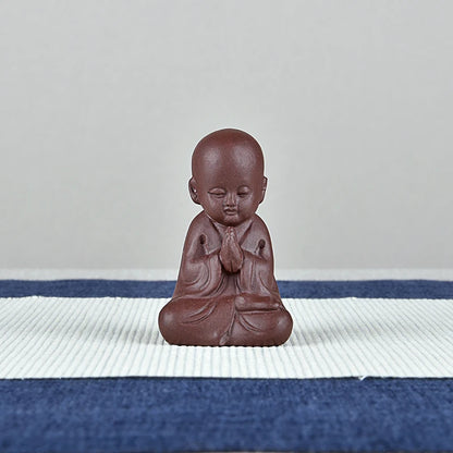 Yixing Purple Sand Raw Ore Handmade Tea Tray Tea Table Accessories and Decorations Boutique Samanera Little Monk Tea Pet Support