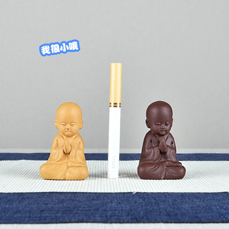 Yixing Purple Sand Raw Ore Handmade Tea Tray Tea Table Accessories and Decorations Boutique Samanera Little Monk Tea Pet Support