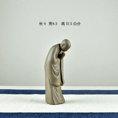 Yixing Purple Sand Samanera Fine Tea Pet Raw Ore Handmade Supportable New Chinese Zen Tea Tray Tea Ceremony Decoration Tea Room