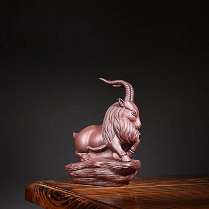 Yixing Purple Sand Sheep Tea Ornaments Decoration Sculpture Boutique Supportable Leader Chinese Zodiac Sign of Sheep Tea Tray Ut
