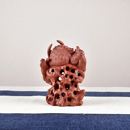 Yixing Purple Sand Taihu Lake Stone Golden Toad Fine Tea Carve Famous Li Changtao Raw Ore Handmade Supportable Tea Tray Decorati