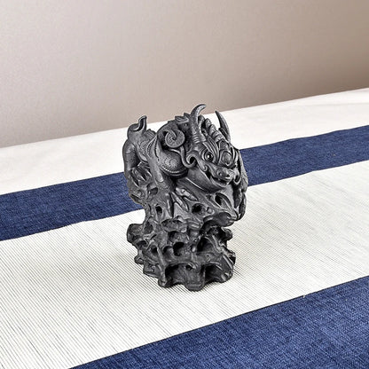 Yixing Purple Sand Taihu Lake Stone Golden Toad Fine Tea Carve Famous Li Changtao Raw Ore Handmade Supportable Tea Tray Decorati