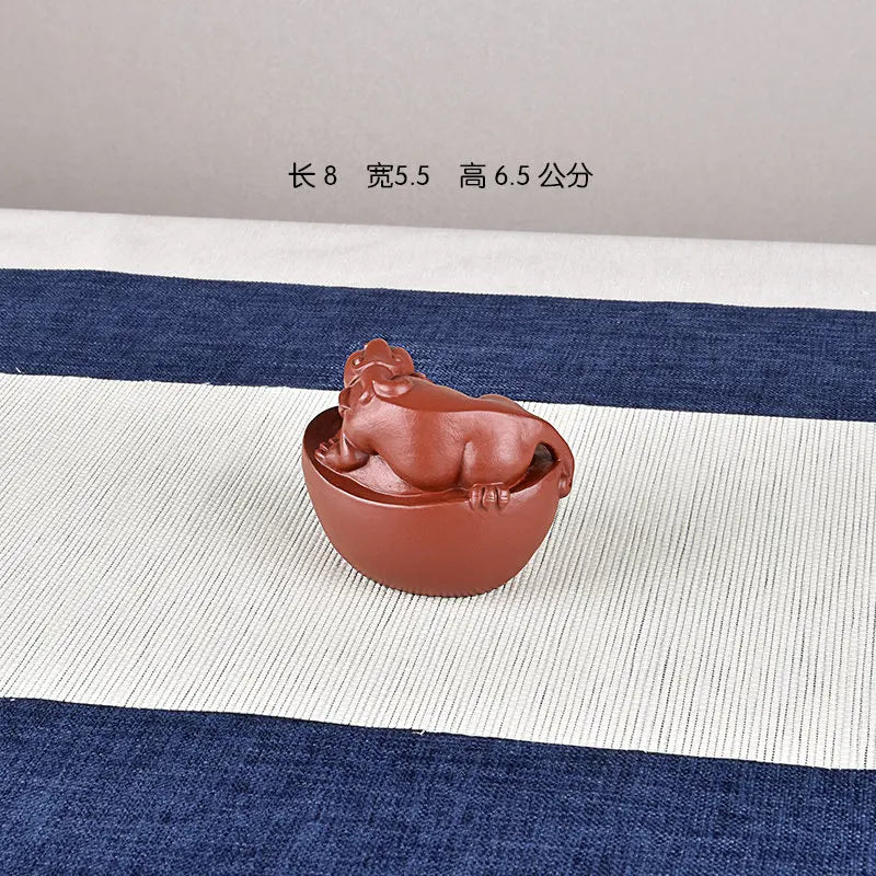 Yixing Purple Sand Tea Pitcher Tea Set Tea Ceremony Utensils Ornaments Raw Ore Handmade Boutique Tea Ornaments Supportable