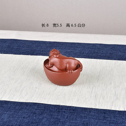 Yixing Purple Sand Tea Pitcher Tea Set Tea Ceremony Utensils Ornaments Raw Ore Handmade Boutique Tea Ornaments Supportable
