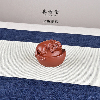 Yixing Purple Sand Tea Pitcher Tea Set Tea Ceremony Utensils Ornaments Raw Ore Handmade Boutique Tea Ornaments Supportable