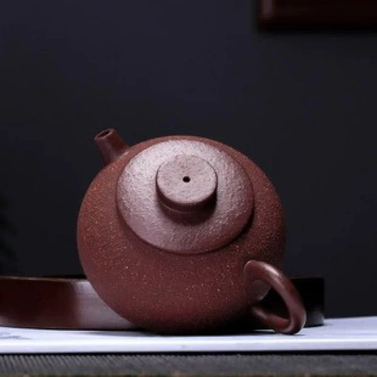 Yixing Purple Sand Tea Set Wholesale Raw Ore Coarse Sand Purple Clay Giant Wheel Bead Teapot New One Piece Dropshipping Goods