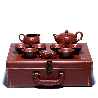 Yixing Purple Sand Tea Teapot Set Raw Ore Dahongpao Tea Handmade Three-Dimensional Small Dragon and Phoenix Purple Clay Pot Fact