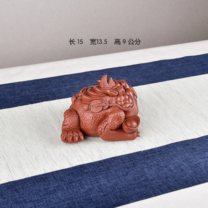 Yixing Purple Sand Toad Three Feet Golden Toad Raw Ore Handmade Supportable Dahongpao Tea Tea Ornaments Tea Tray【Accessories and
