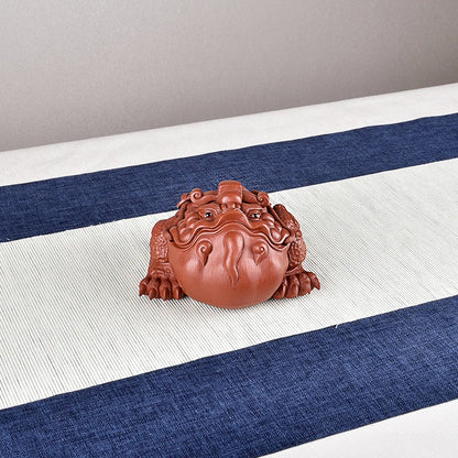 Yixing Purple Sand Toad Three Feet Golden Toad Raw Ore Handmade Supportable Dahongpao Tea Tea Ornaments Tea Tray【Accessories and
