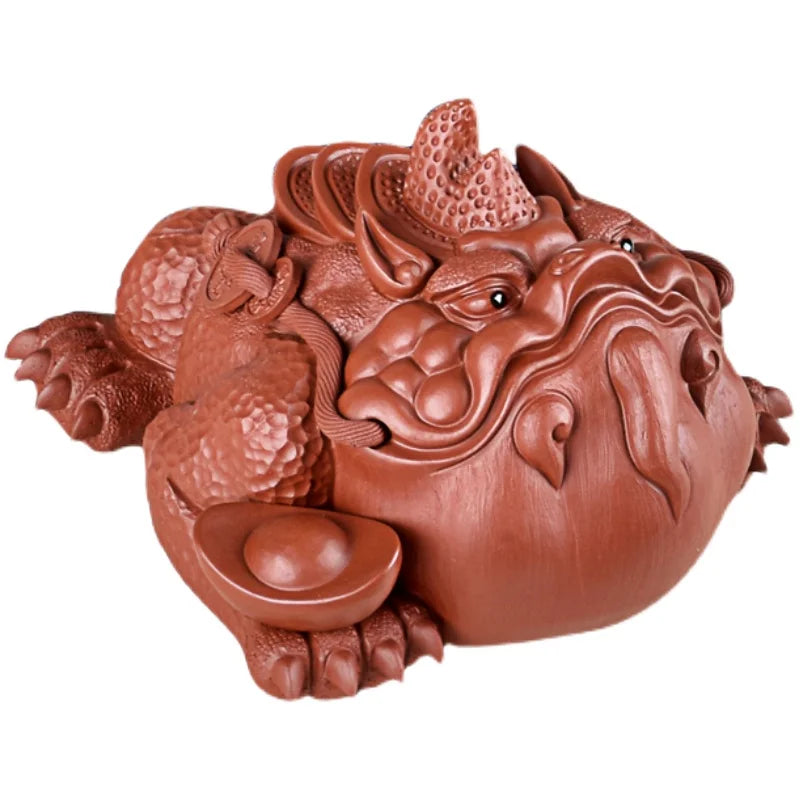 Yixing Purple Sand Toad Three Feet Golden Toad Raw Ore Handmade Supportable Dahongpao Tea Tea Ornaments Tea Tray【Accessories and