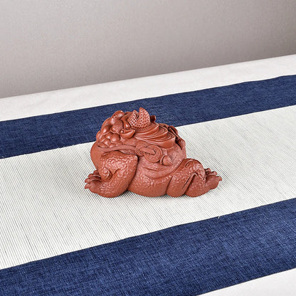 Yixing Purple Sand Toad Three Feet Golden Toad Raw Ore Handmade Supportable Dahongpao Tea Tea Ornaments Tea Tray【Accessories and