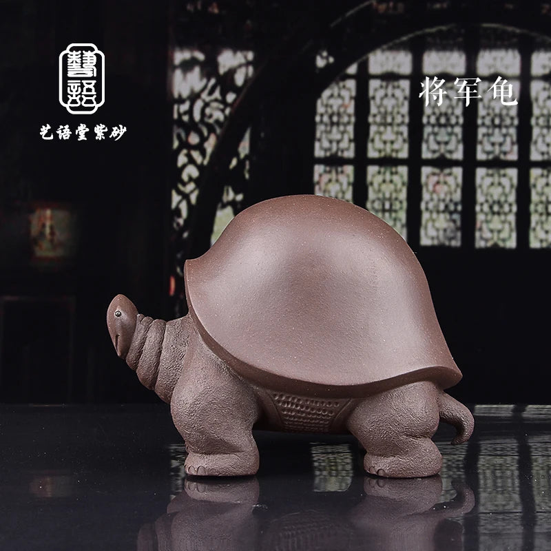 Yixing Purple Sand Turtle Large General Turtle Handmade Boutique Tea Ornaments Decoration Tea Set Accessories Literati Elegant P