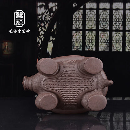 Yixing Purple Sand Turtle Large General Turtle Handmade Boutique Tea Ornaments Decoration Tea Set Accessories Literati Elegant P