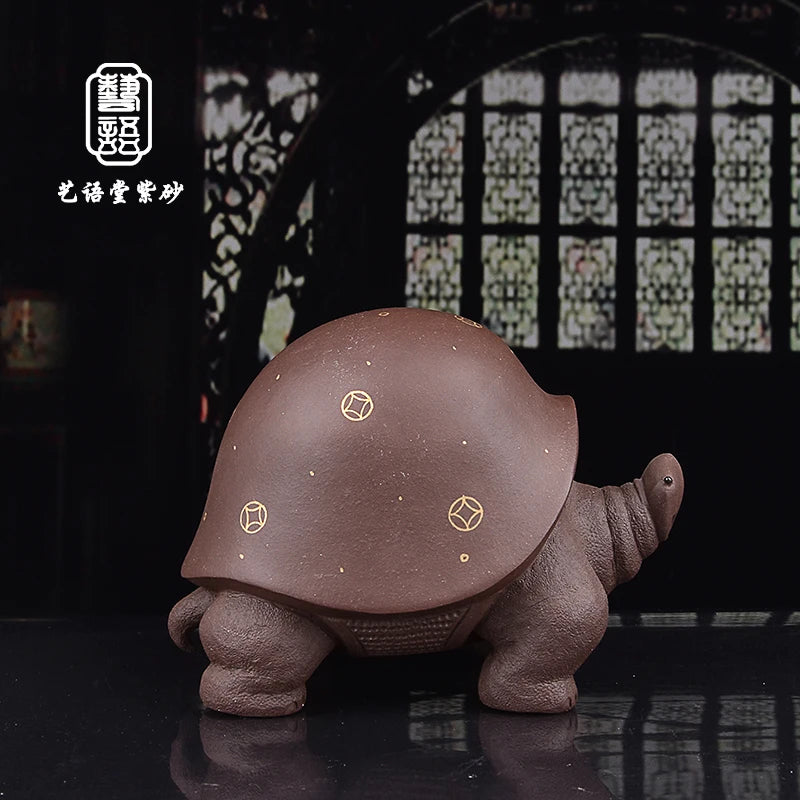 Yixing Purple Sand Turtle Large General Turtle Handmade Boutique Tea Ornaments Decoration Tea Set Accessories Literati Elegant P