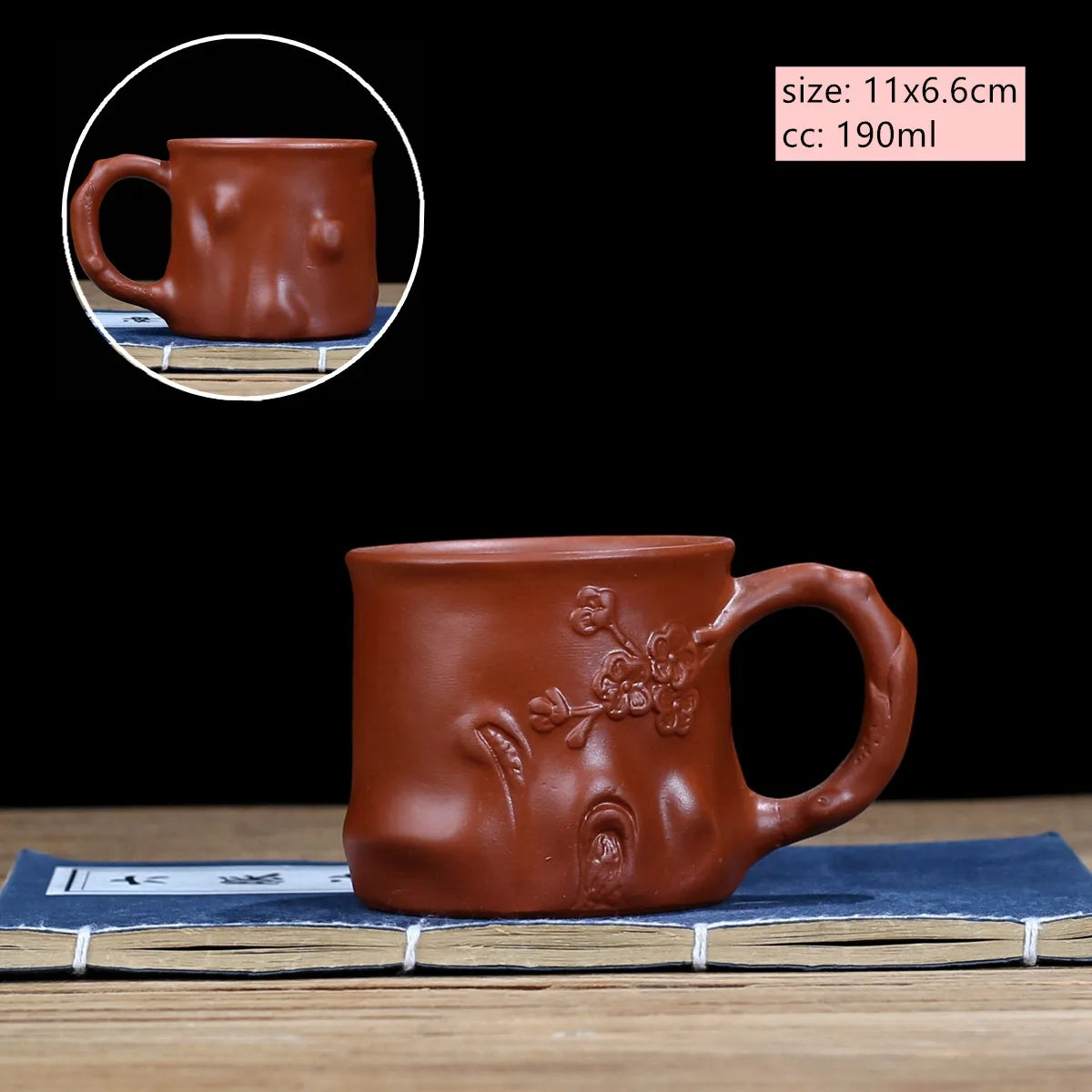 Yixing Purple Sand with Handle Teacup Handmade Dragon Pattern Master Cup Office Portable Tea Cup Tea Maker Personal Single Cups