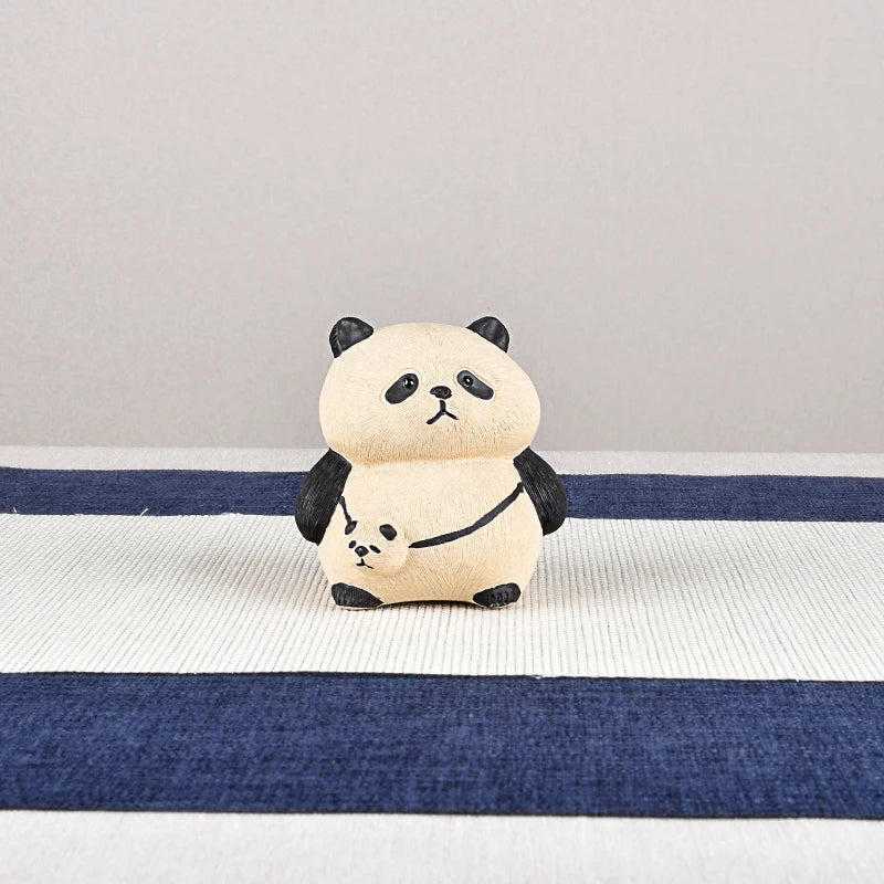 Yixing Purplue Sand Tea Pet Boutique Supportable Panda Tea Set Zen Ornament Raw Ore Pure Handmade Creative Tea Tray Accessories