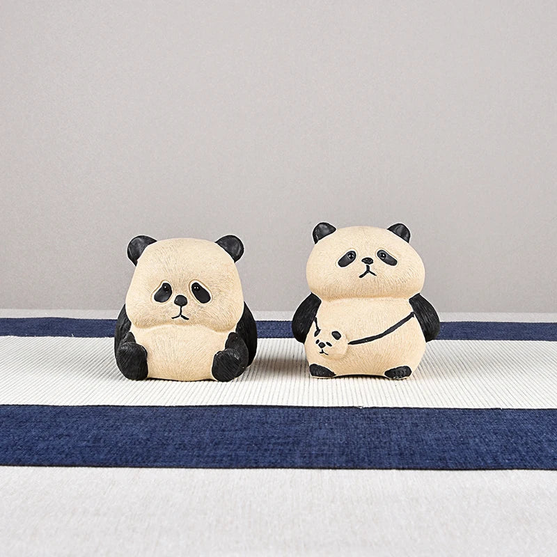 Yixing Purplue Sand Tea Pet Boutique Supportable Panda Tea Set Zen Ornament Raw Ore Pure Handmade Creative Tea Tray Accessories