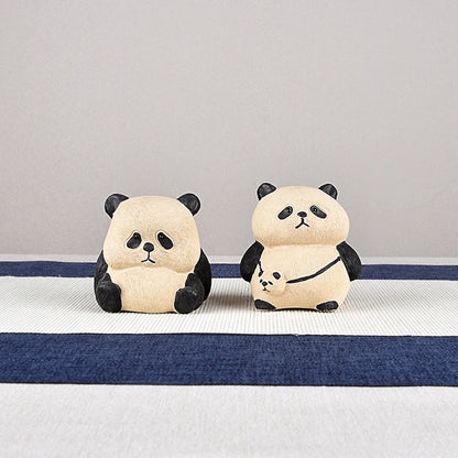 Yixing Purplue Sand Tea Pet Boutique Supportable Panda Tea Set Zen Ornament Raw Ore Pure Handmade Creative Tea Tray Accessories