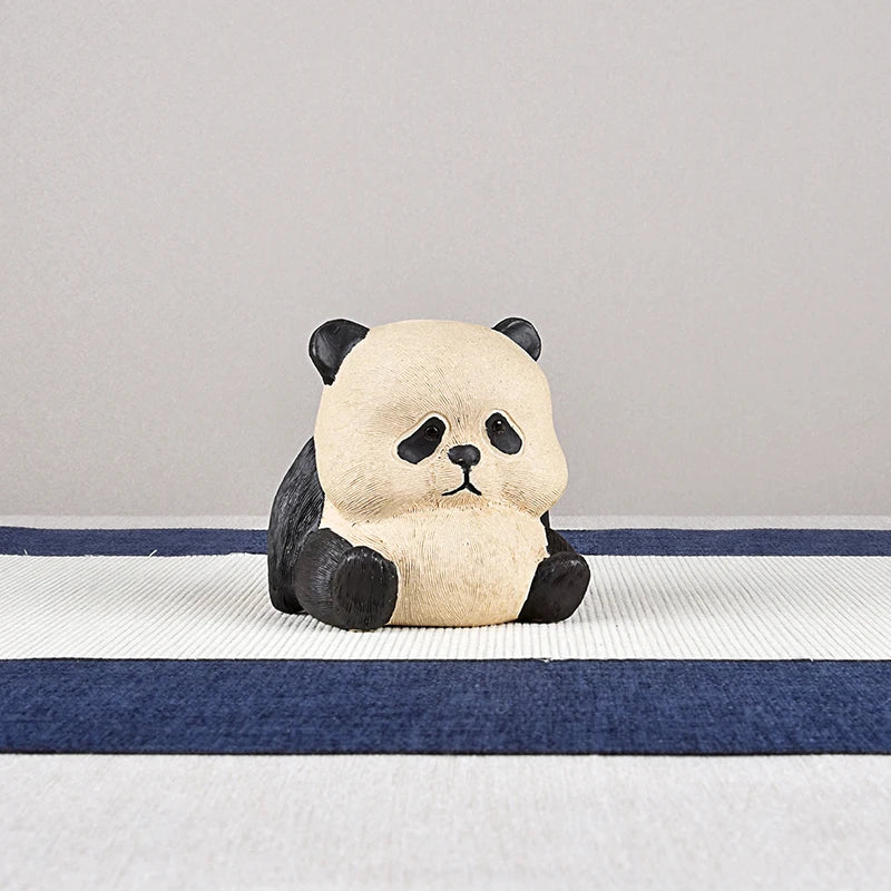 Yixing Purplue Sand Tea Pet Boutique Supportable Panda Tea Set Zen Ornament Raw Ore Pure Handmade Creative Tea Tray Accessories
