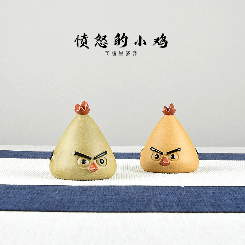 Yixing Purplue Sand Tea Pet Chicken Boutique Small Mini Tea Tray Ornaments Accessories Animal Sculpture Creative Cartoon Handmad