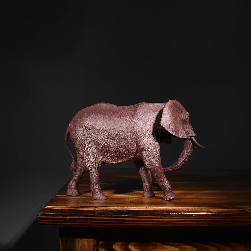 Yixing Purplue Sand Tea Pet Decoration Boutique Replica Elephant Auspicious Patterns Sculpture Tea Pet Ornaments Large Firewood