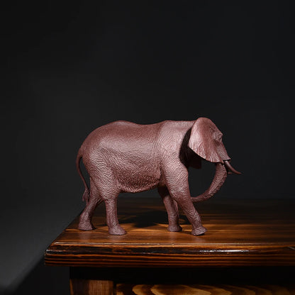 Yixing Purplue Sand Tea Pet Decoration Boutique Replica Elephant Auspicious Patterns Sculpture Tea Pet Ornaments Large Firewood