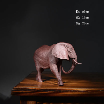 Yixing Purplue Sand Tea Pet Decoration Boutique Replica Elephant Auspicious Patterns Sculpture Tea Pet Ornaments Large Firewood