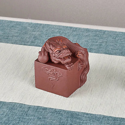 Yixing Purplue Sand Tea Pet Decoration Supportable Dragon-Printed Sculpture Yuxi Hand Pieces Tea Tray Tea Set Decoration Dragon