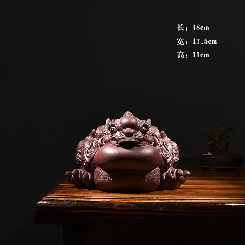 Yixing Purplue Sand Tea Pet Lucky Fortune Golden Toad Three Feet Golden Toad Golden Toad Toad Fine Ornaments Supportable Tea Cer