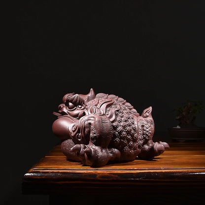 Yixing Purplue Sand Tea Pet Lucky Fortune Golden Toad Three Feet Golden Toad Golden Toad Toad Fine Ornaments Supportable Tea Cer