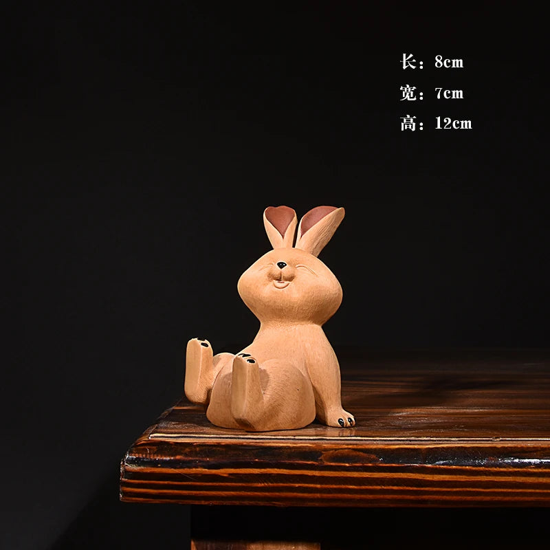 Yixing Purplue Sand Tea Pet Pairs of Rabbit Chinese Zodiac Sign of Rabbit Brushed Pure Handmade Boutique Creative Supportable Te