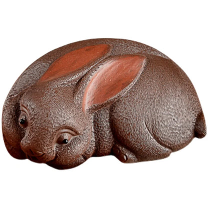 Yixing Purplue Sand Tea Pet Tea Tray Ornament Boutique Small Raw Ore Handmade Supportable Zodiac Rabbit Tea Pet Jade Hare