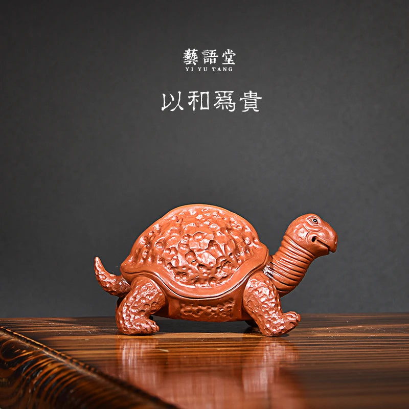 Yixing Purplue Sand Tea Pet Tea Tray Tea Ceremony Decoration Accessories Harmony Is the Most Expensive Walnut Turtle Dragon Raw