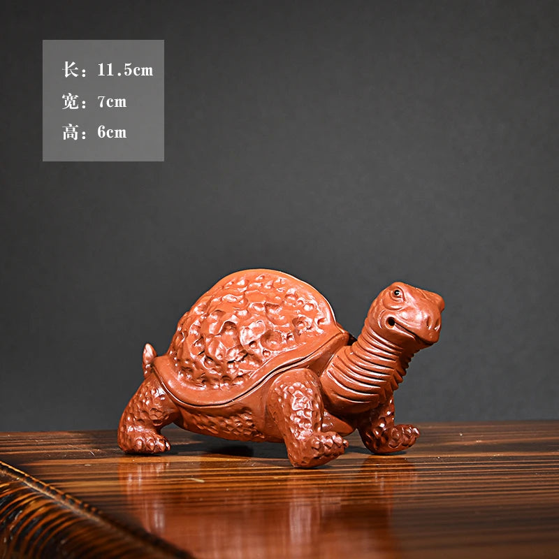 Yixing Purplue Sand Tea Pet Tea Tray Tea Ceremony Decoration Accessories Harmony Is the Most Expensive Walnut Turtle Dragon Raw